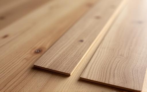 Close-up image of high-quality engineered wood flooring planks