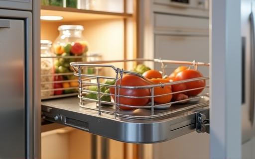 Image showing a smart pull-out kitchen storage accessory unit